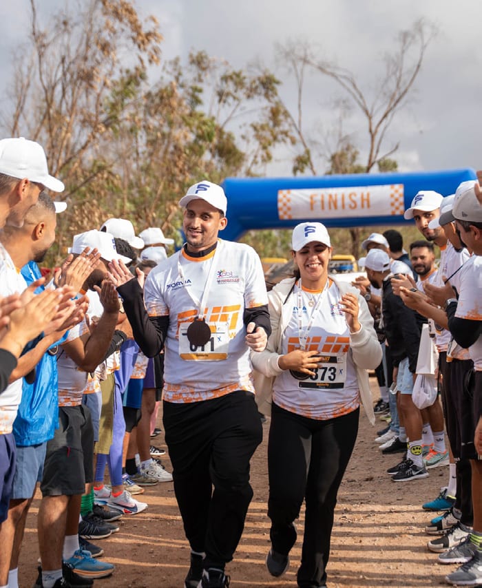 Runners crossing the finish line